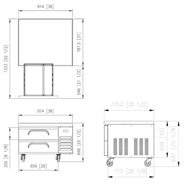 Fresh 2 Drawer Chef Base Fridge