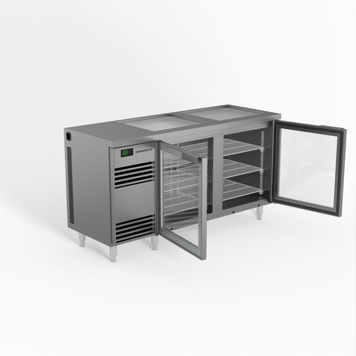 Skope 2 Glass Door Chiller - Stainless Steel