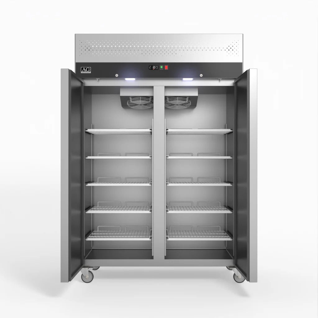 AG 1000 Litre Upright Double Stainless Steel Door Freezer