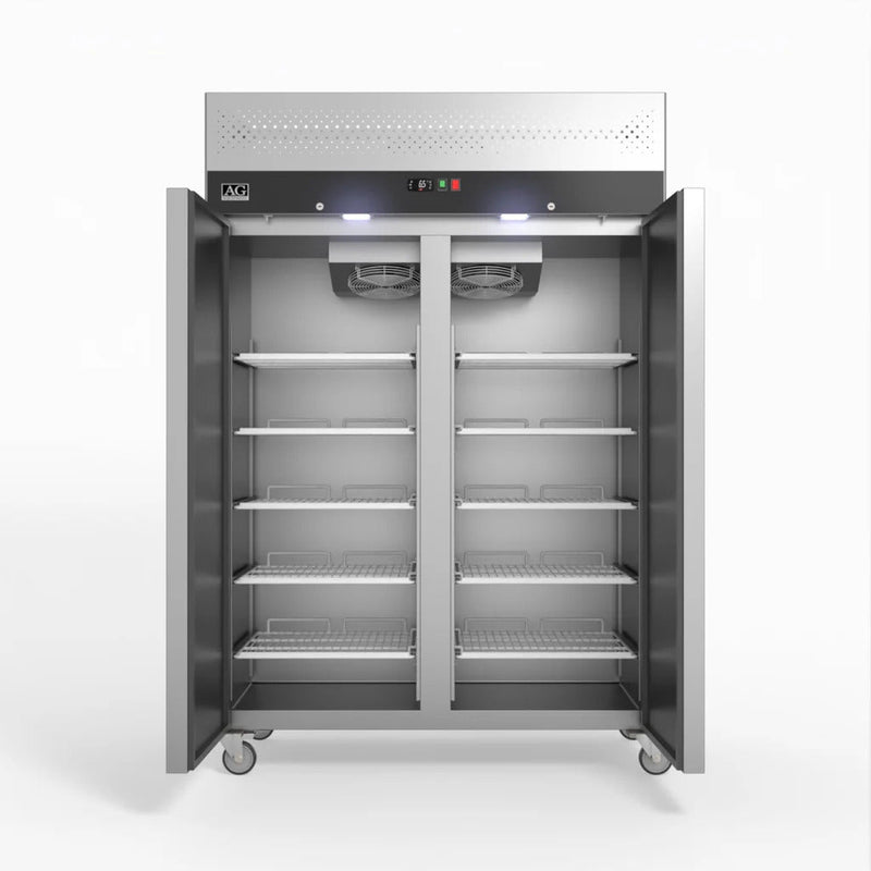 AG 1000 Litre Upright Double Stainless Steel Door Freezer