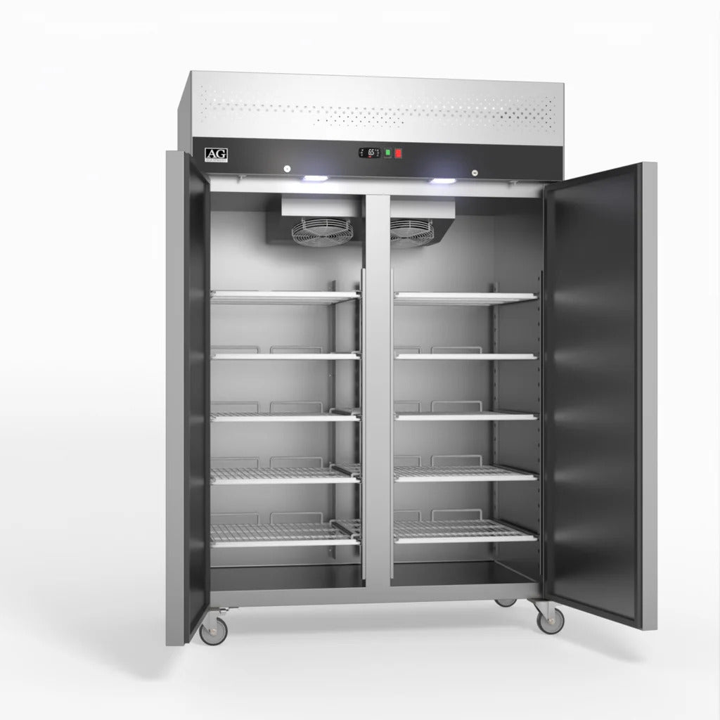 AG 1000 Litre Upright Double Stainless Steel Door Freezer