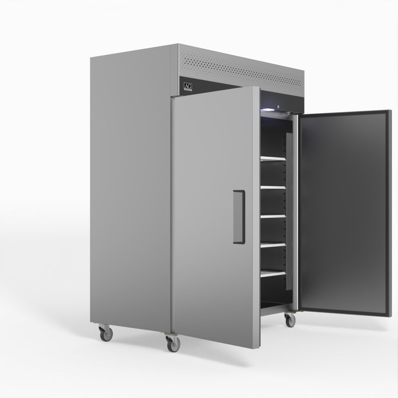 AG 1300 Litre Upright Double Door Stainless Steel Door Freezer