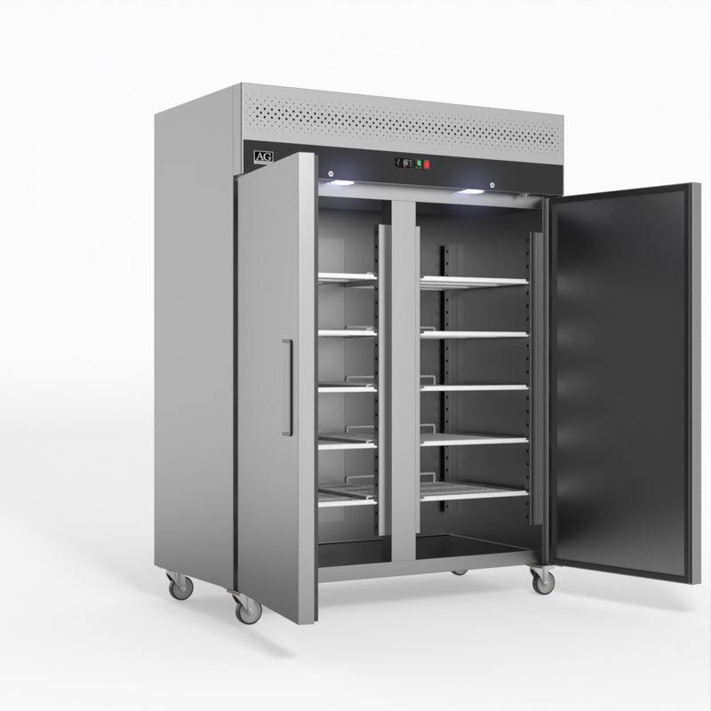 AG 1300 Litre Upright Double Door Stainless Steel Door Freezer