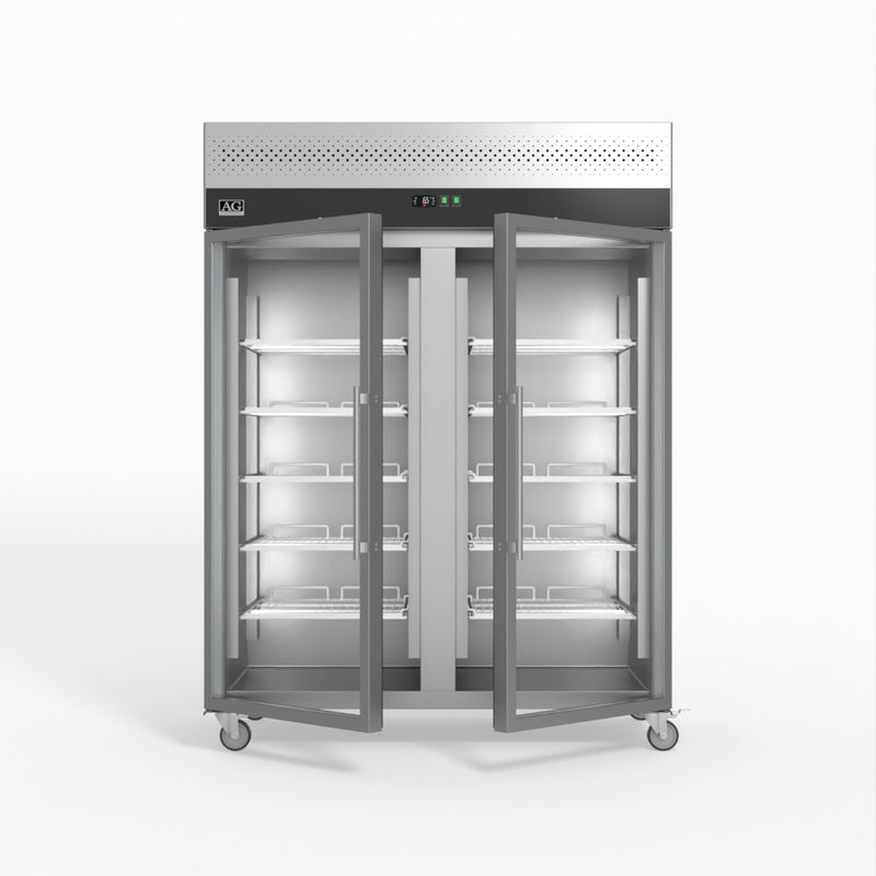 AG 1300 Litre Upright Double Glass Door Display Fridge