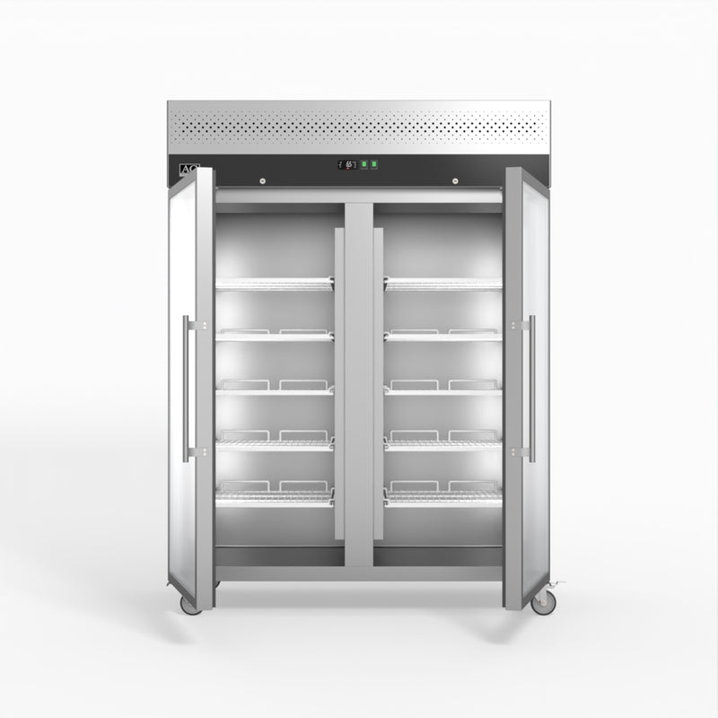 AG 1300 Litre Upright Double Glass Door Display Fridge