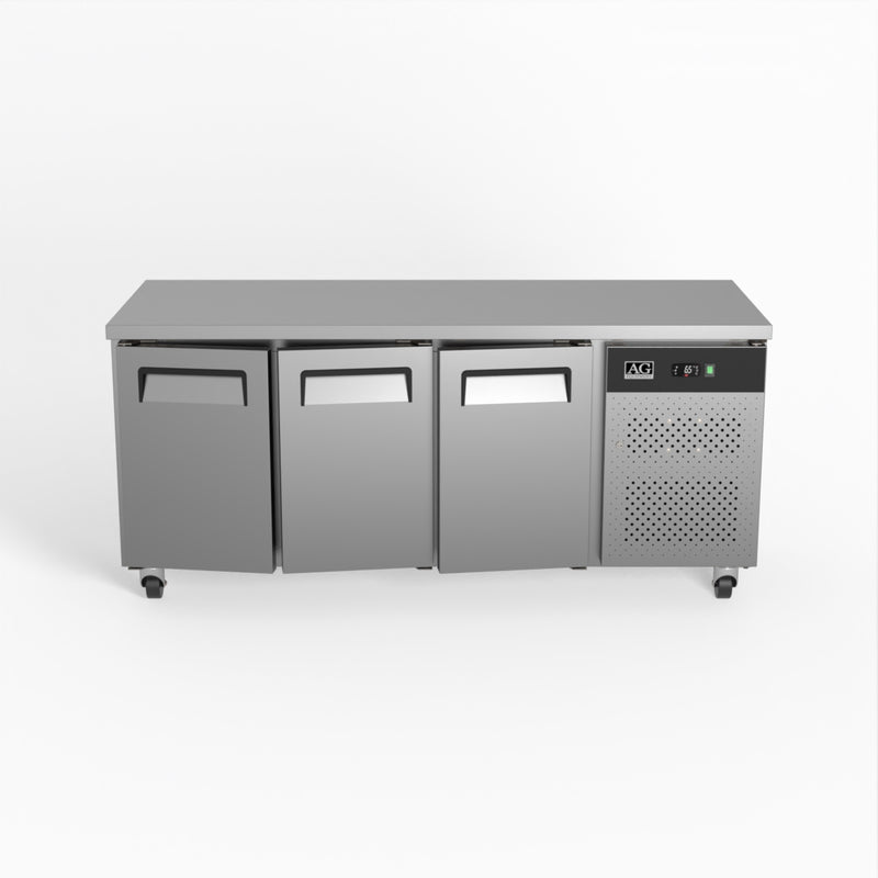 AG Three Door Commercial Worktop / Under Bench Fridge 700mm Depth