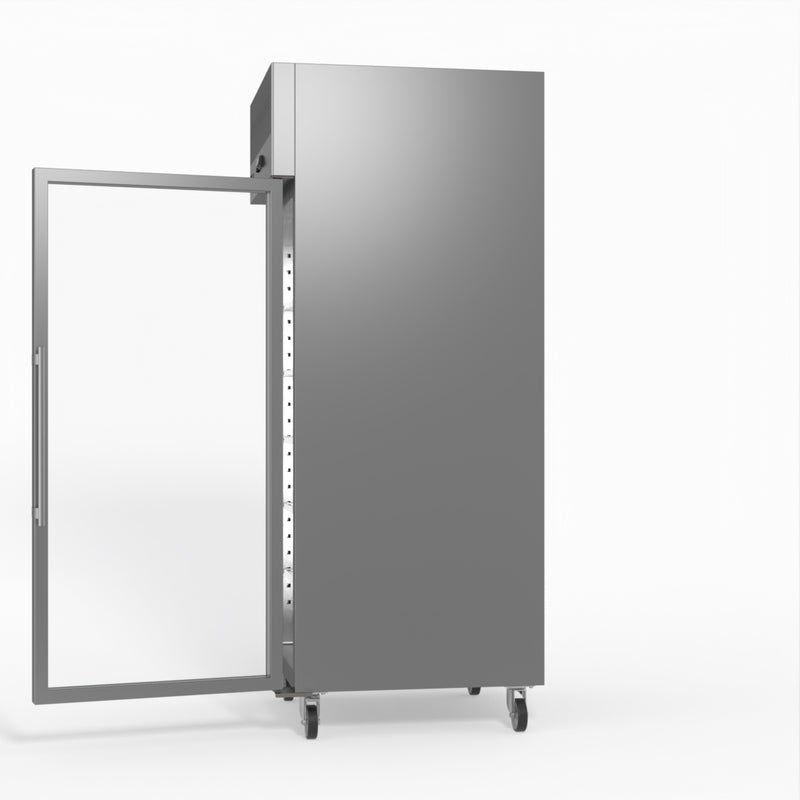 AG 650 Litre Upright Stainless Steel Glass Door Fridge