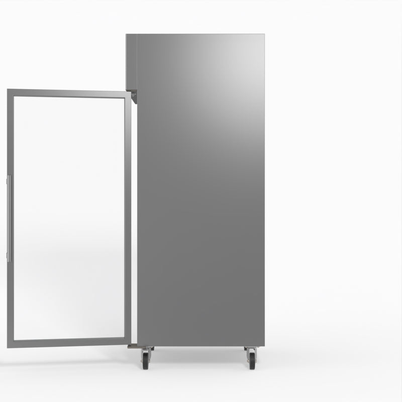 AG 650 Litre Upright Stainless Steel Glass Door Fridge