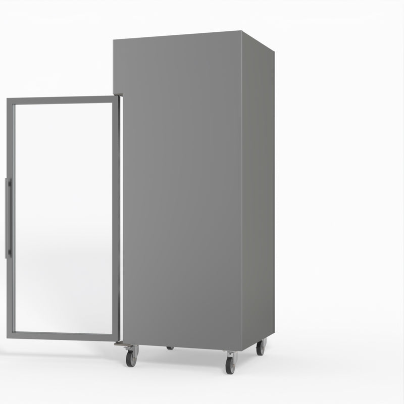 AG 650 Litre Upright Stainless Steel Glass Door Fridge