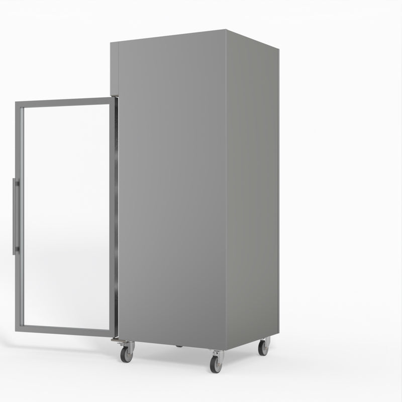 AG 650 Litre Upright Stainless Steel Glass Door Fridge