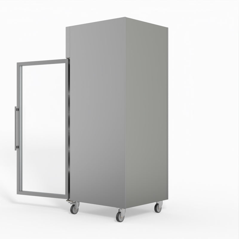 AG 650 Litre Upright Stainless Steel Glass Door Fridge