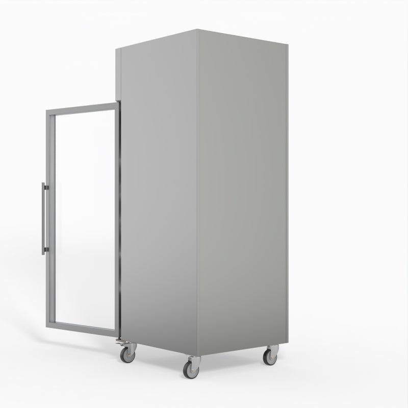 AG 650 Litre Upright Stainless Steel Glass Door Fridge