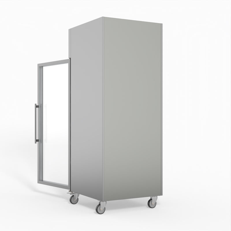 AG 650 Litre Upright Stainless Steel Glass Door Fridge