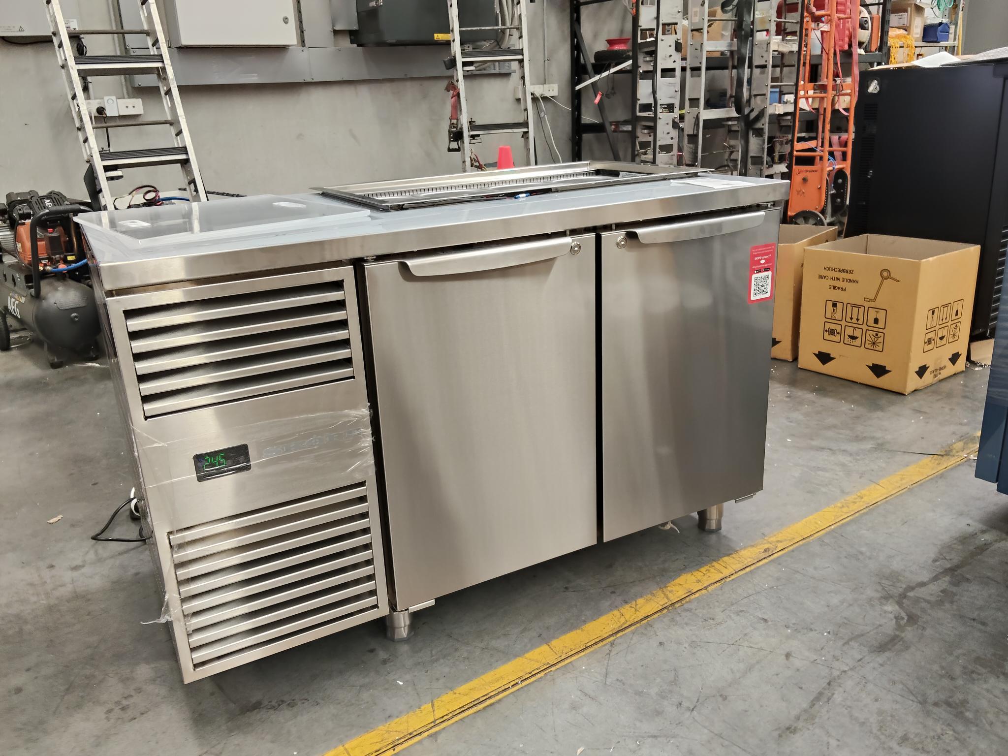 CLEARANCE - Two Solid Door Salad Preparation Drop-in Collar GN1/3 Fridge - PG13.PPS.DC.2.SD-QA250911387