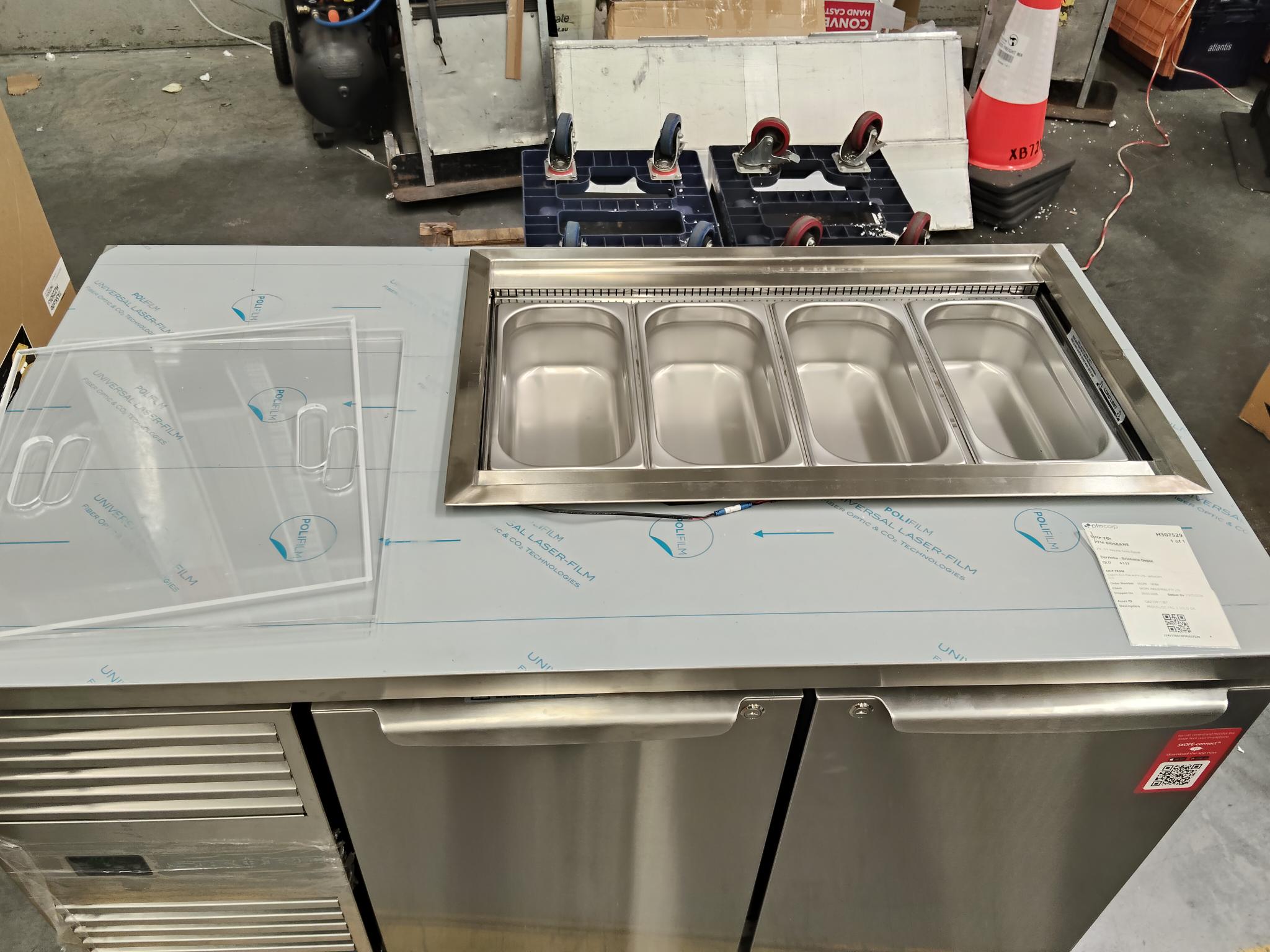 CLEARANCE - Two Solid Door Salad Preparation Drop-in Collar GN1/3 Fridge - PG13.PPS.DC.2.SD-QA250911387