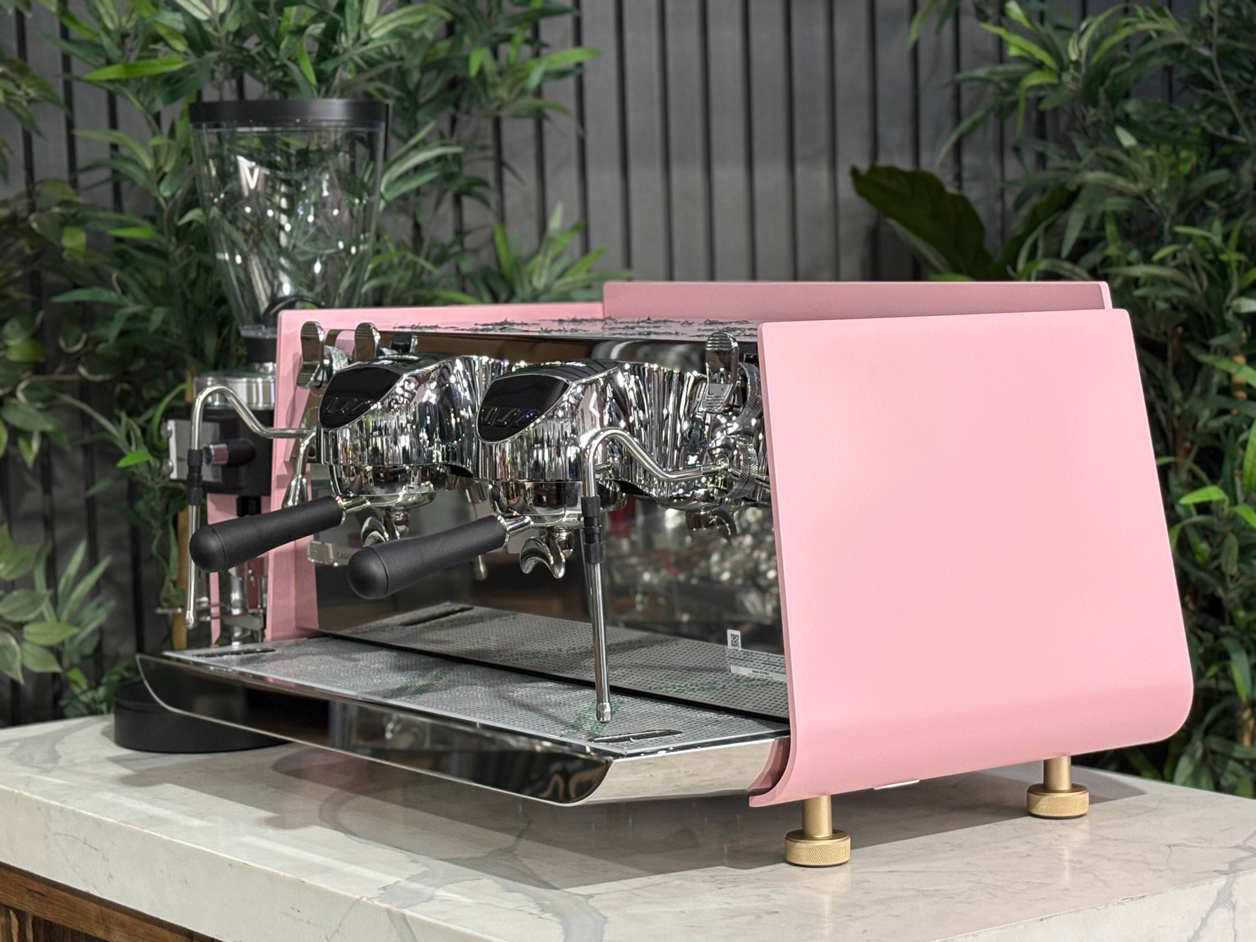Victoria Arduino Eagle One & Grinder Custom Pink - 2 Group Commercial Espresso Machine - Gold