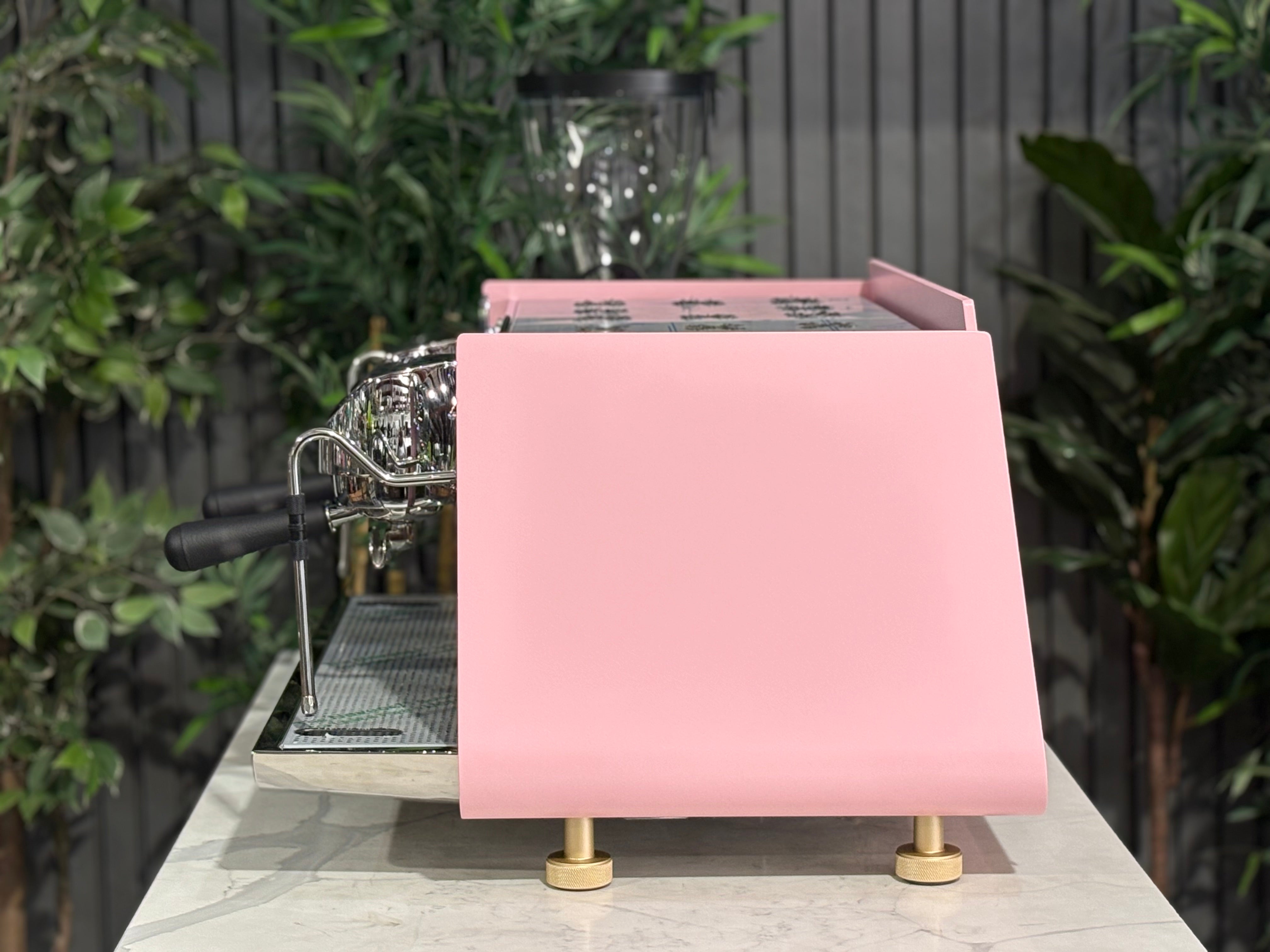 Victoria Arduino Eagle One & Grinder Custom Pink - 2 Group Commercial Espresso Machine - Gold