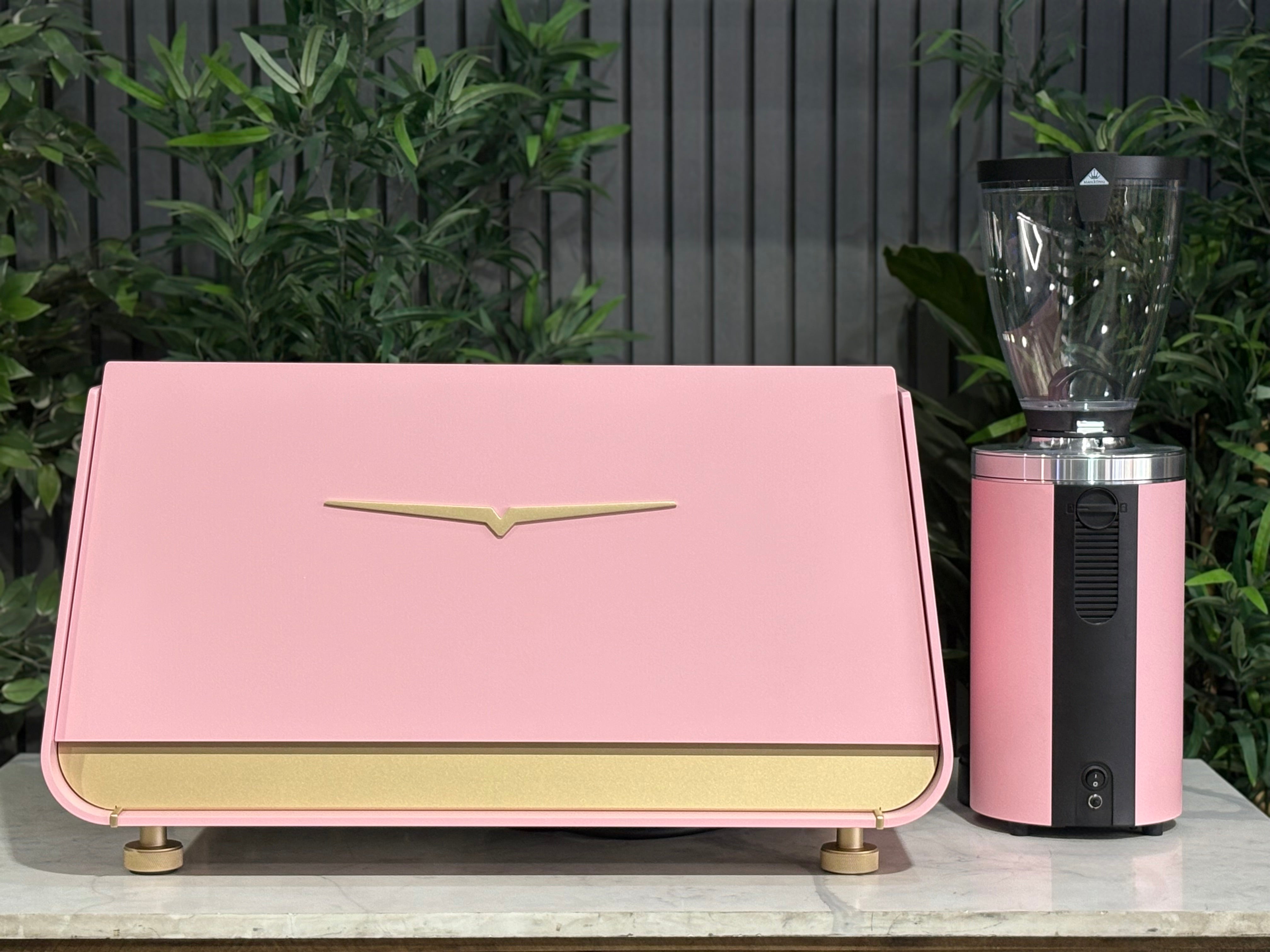 Victoria Arduino Eagle One & Grinder Custom Pink - 2 Group Commercial Espresso Machine - Gold