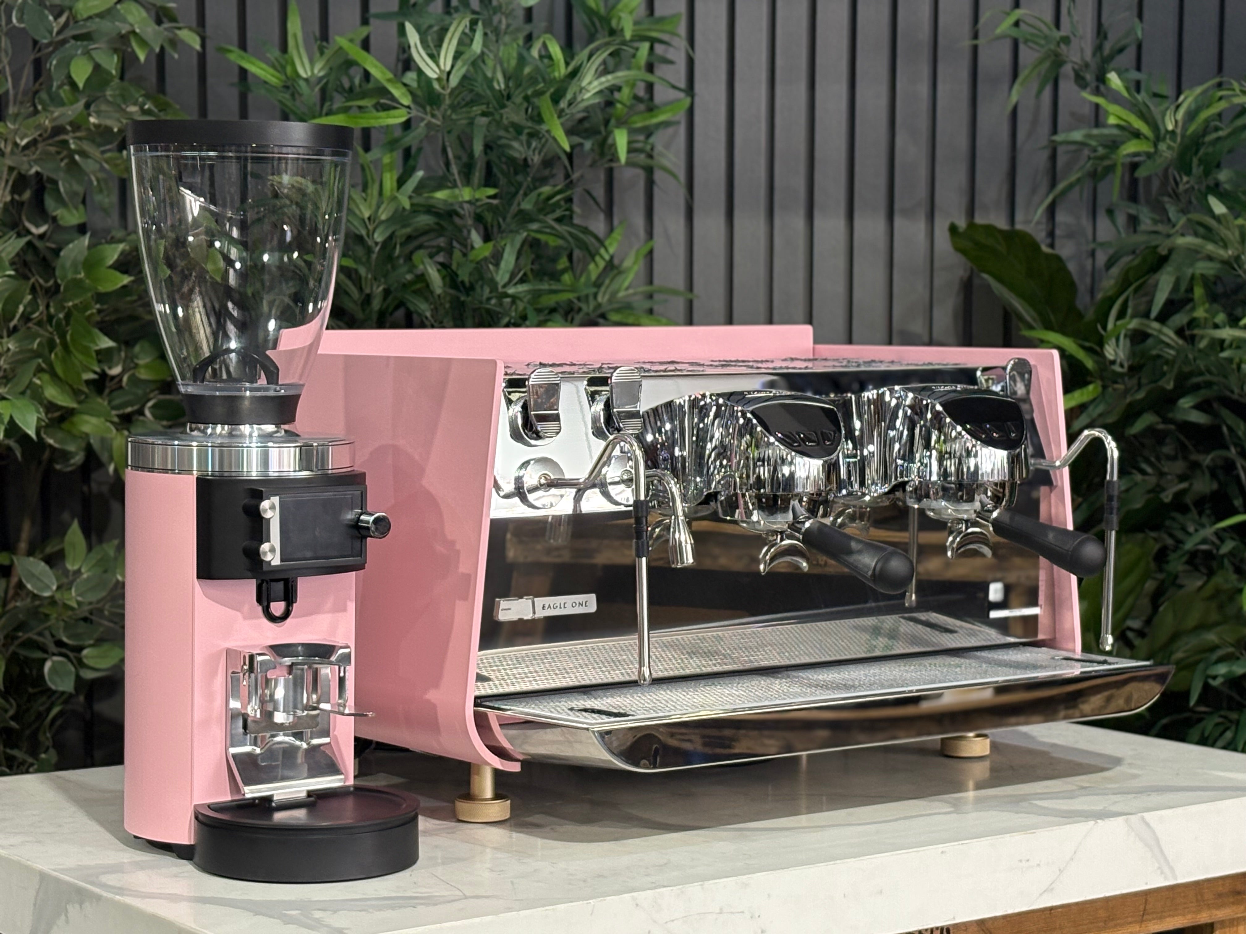 Victoria Arduino Eagle One & Grinder Custom Pink - 2 Group Commercial Espresso Machine - Gold
