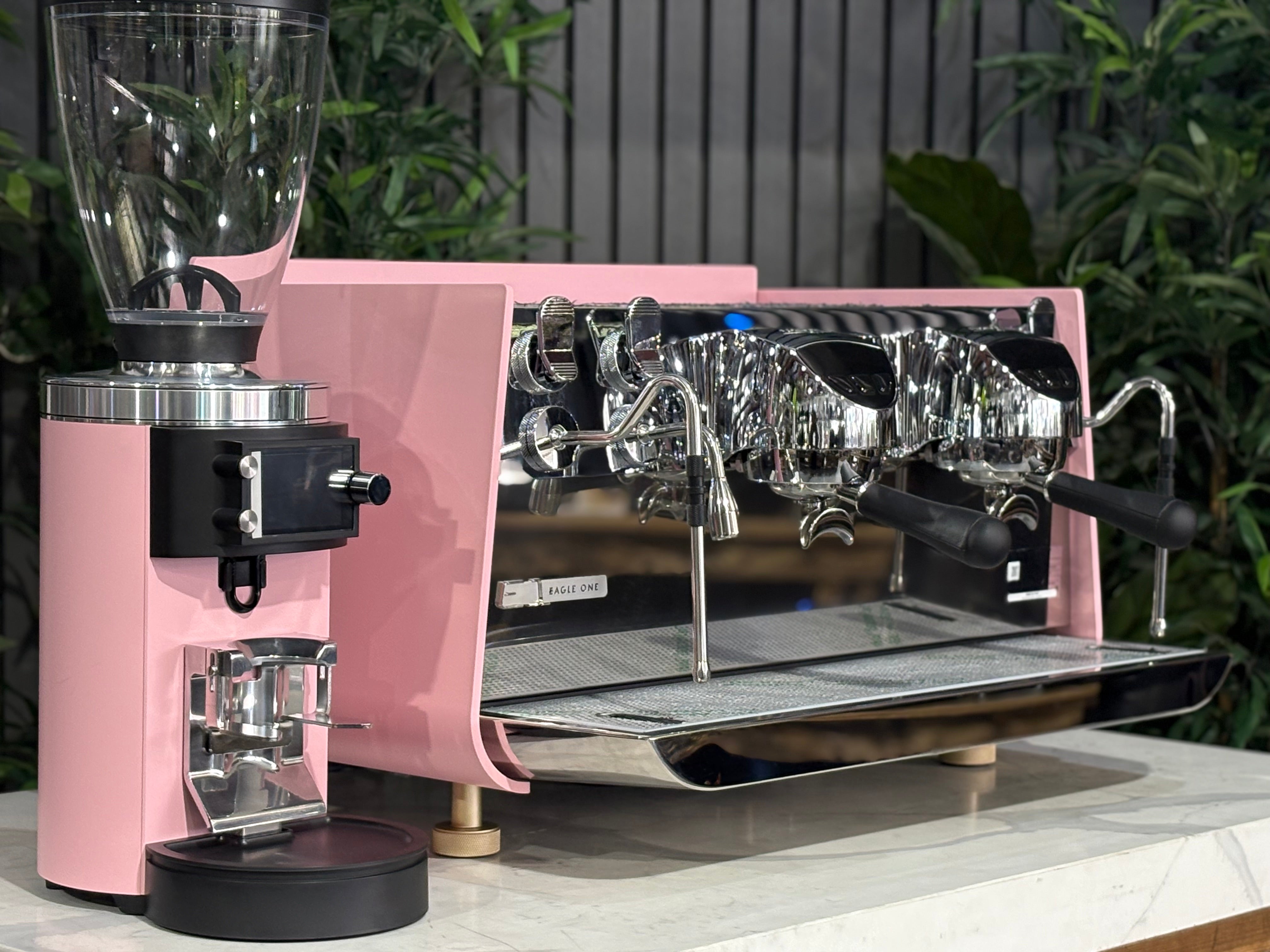 Victoria Arduino Eagle One & Grinder Custom Pink - 2 Group Commercial Espresso Machine - Gold