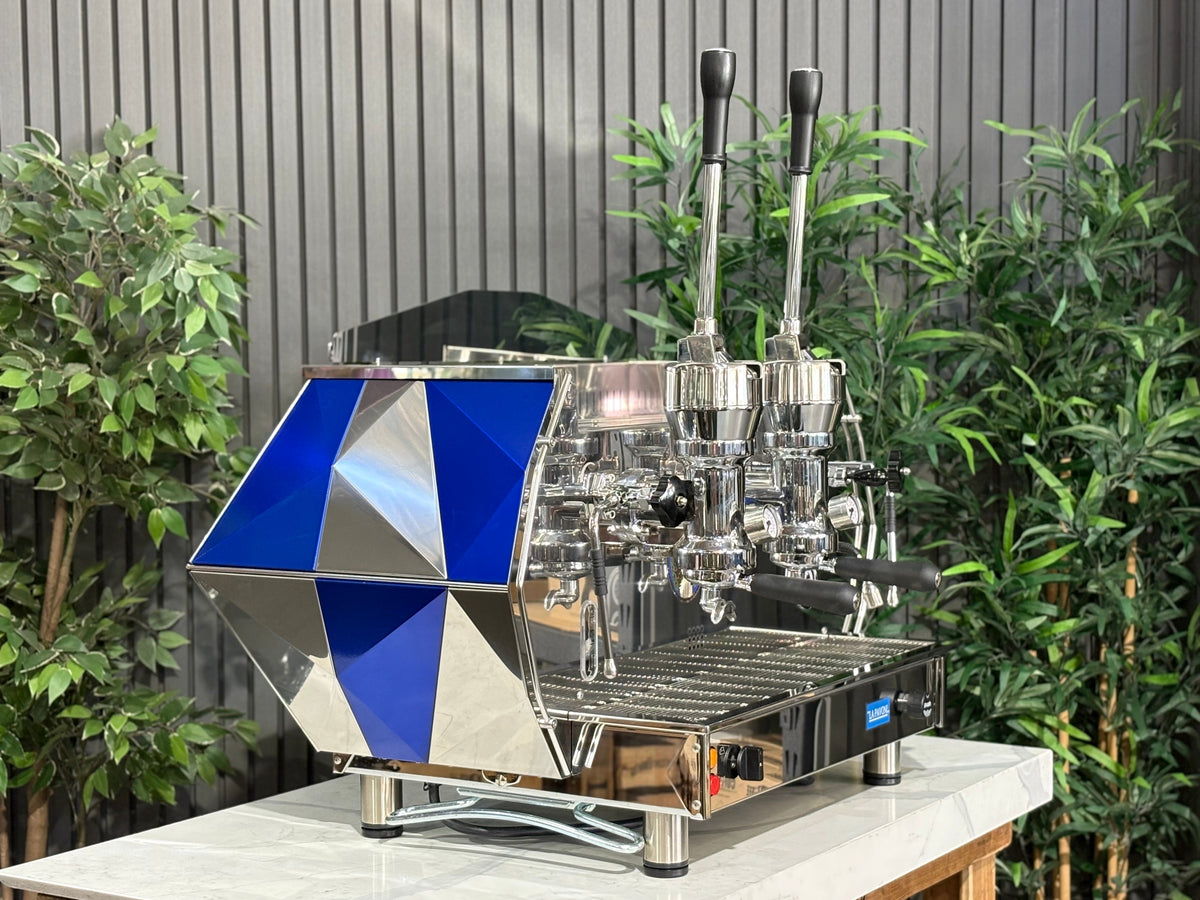 La Pavoni Diamante Lever - - 2 Group Commercial Espresso Machine - Commercial - Blue & Chrome