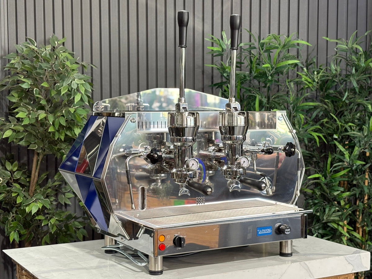 La Pavoni Diamante Lever - - 2 Group Commercial Espresso Machine - Commercial - Blue & Chrome