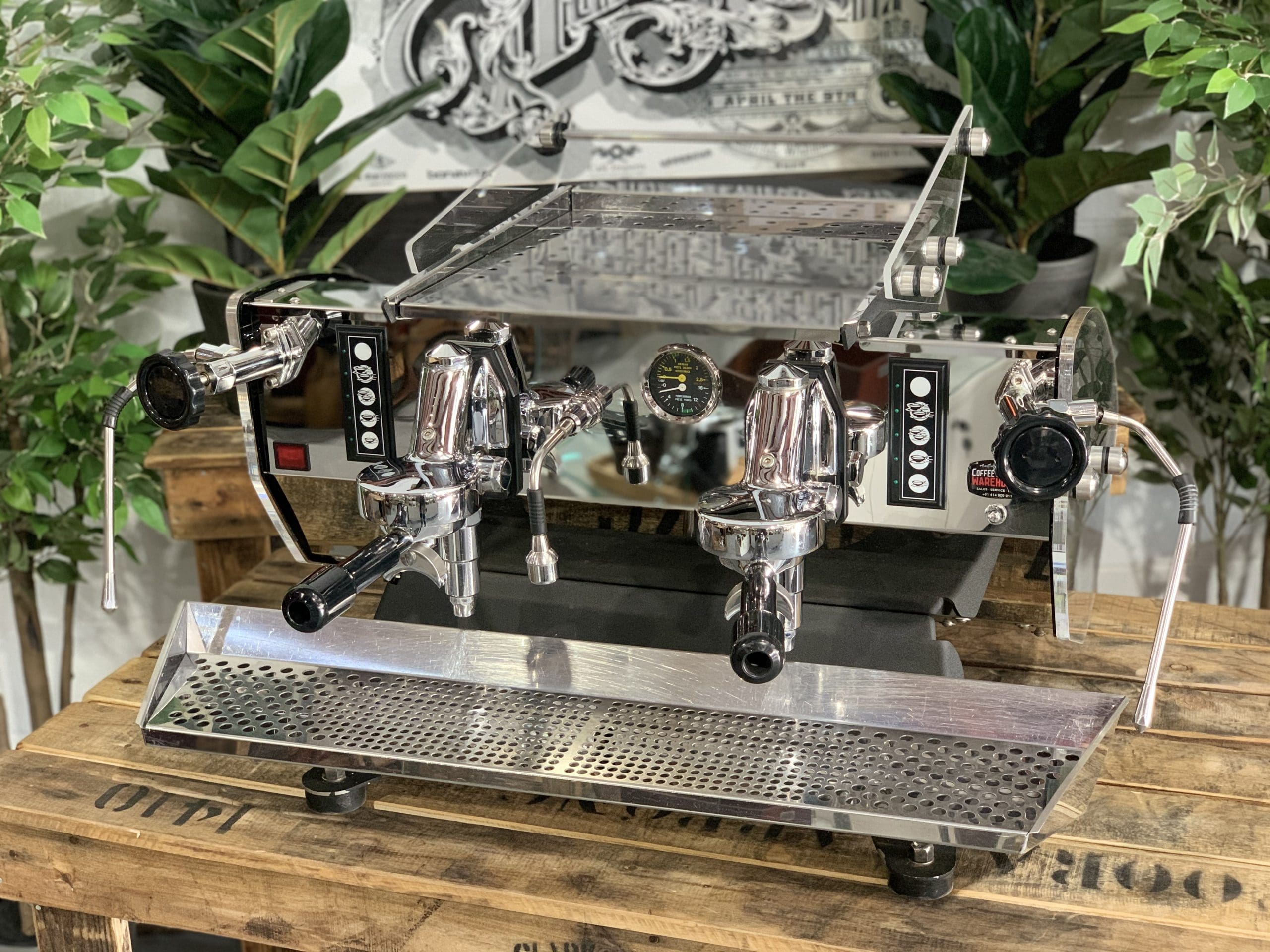 Kees Van Der Westen Mirage Duette Black Sides - 2 Group Commercial Espresso Machine - Stainless