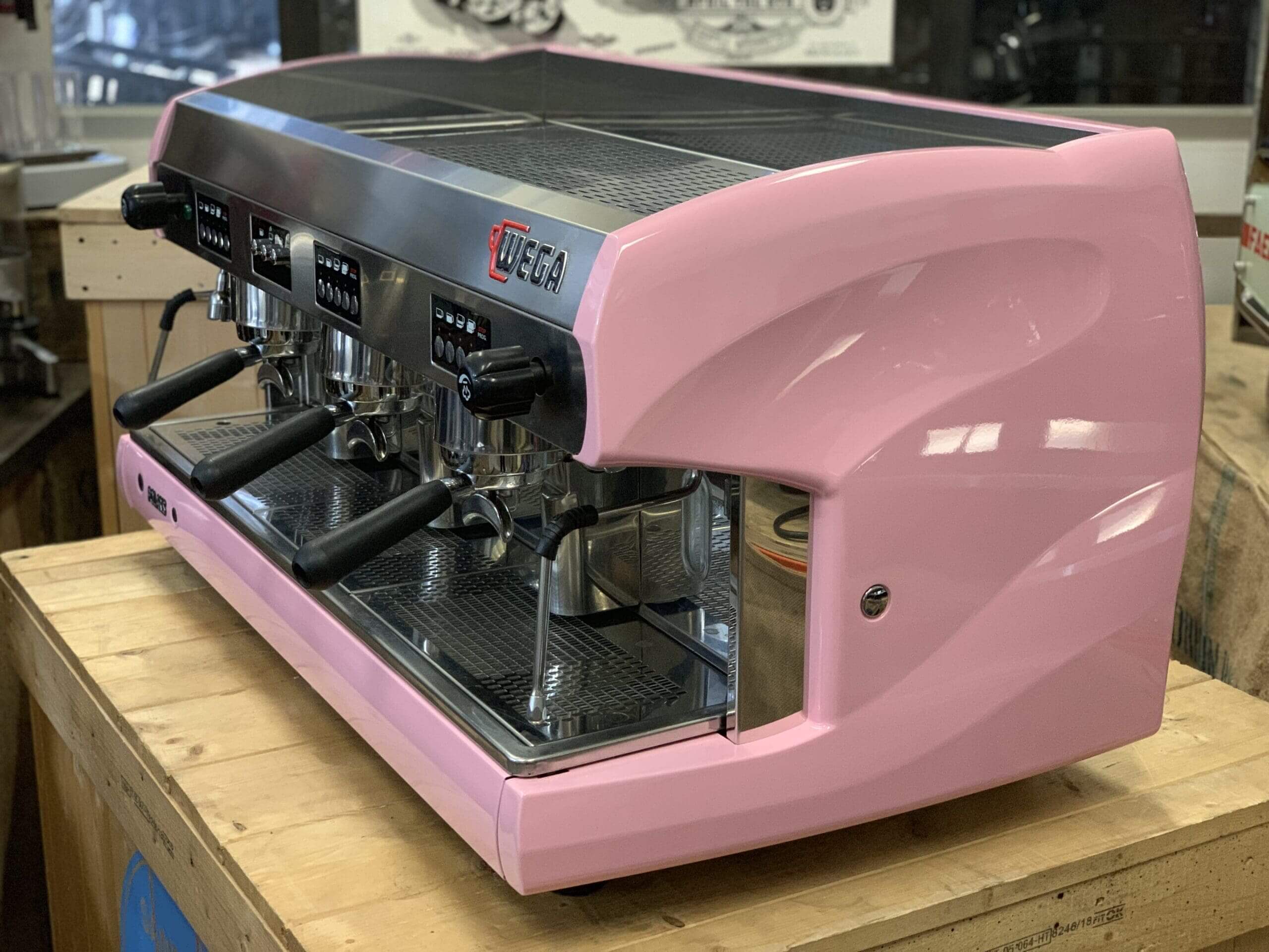 Wega Polaris Low Cup - 3 Group Commercial Espresso Machine - Pink