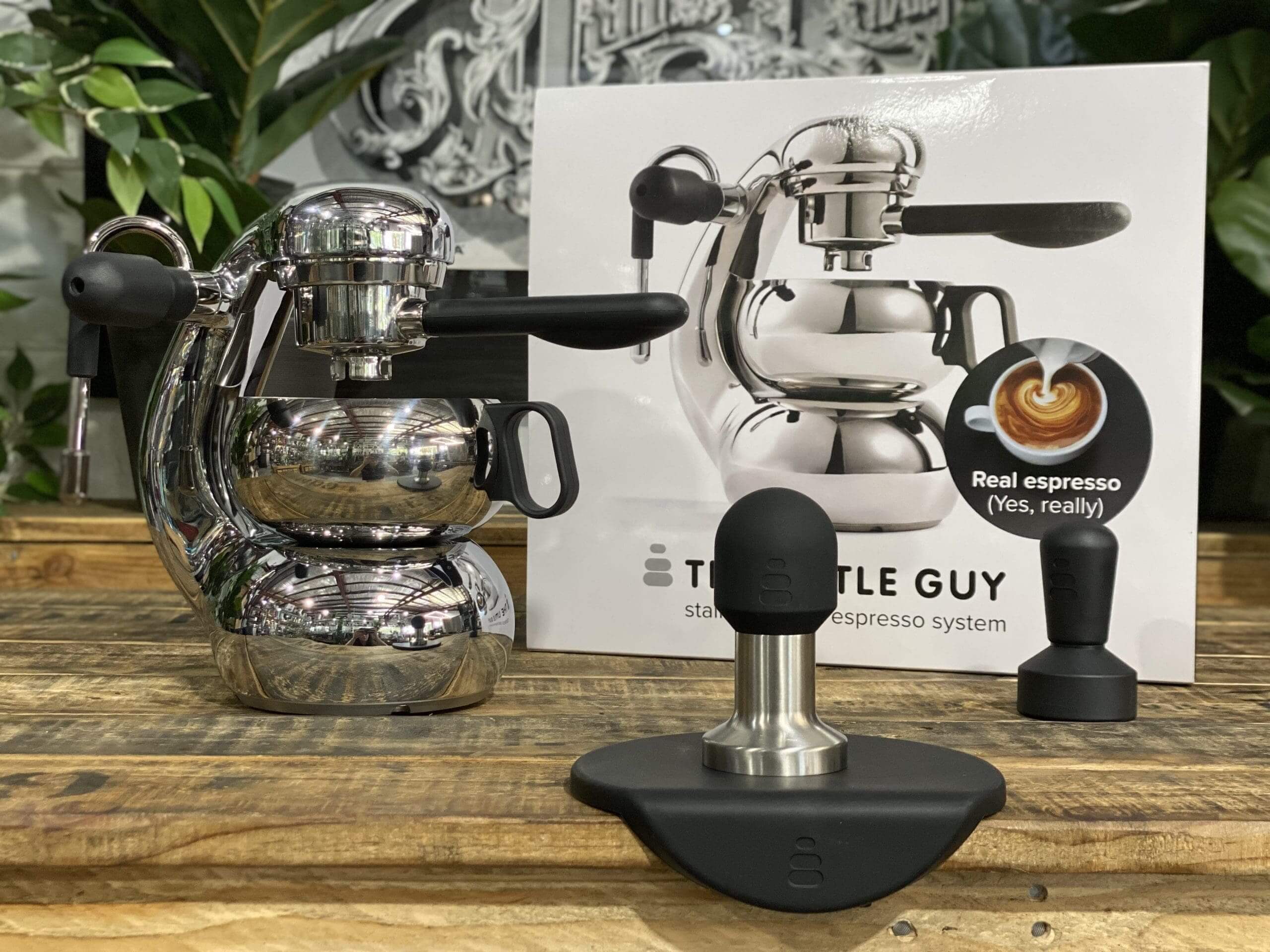 The Little Guy Stove Top With Tamper & Tamper Mat - Stainless