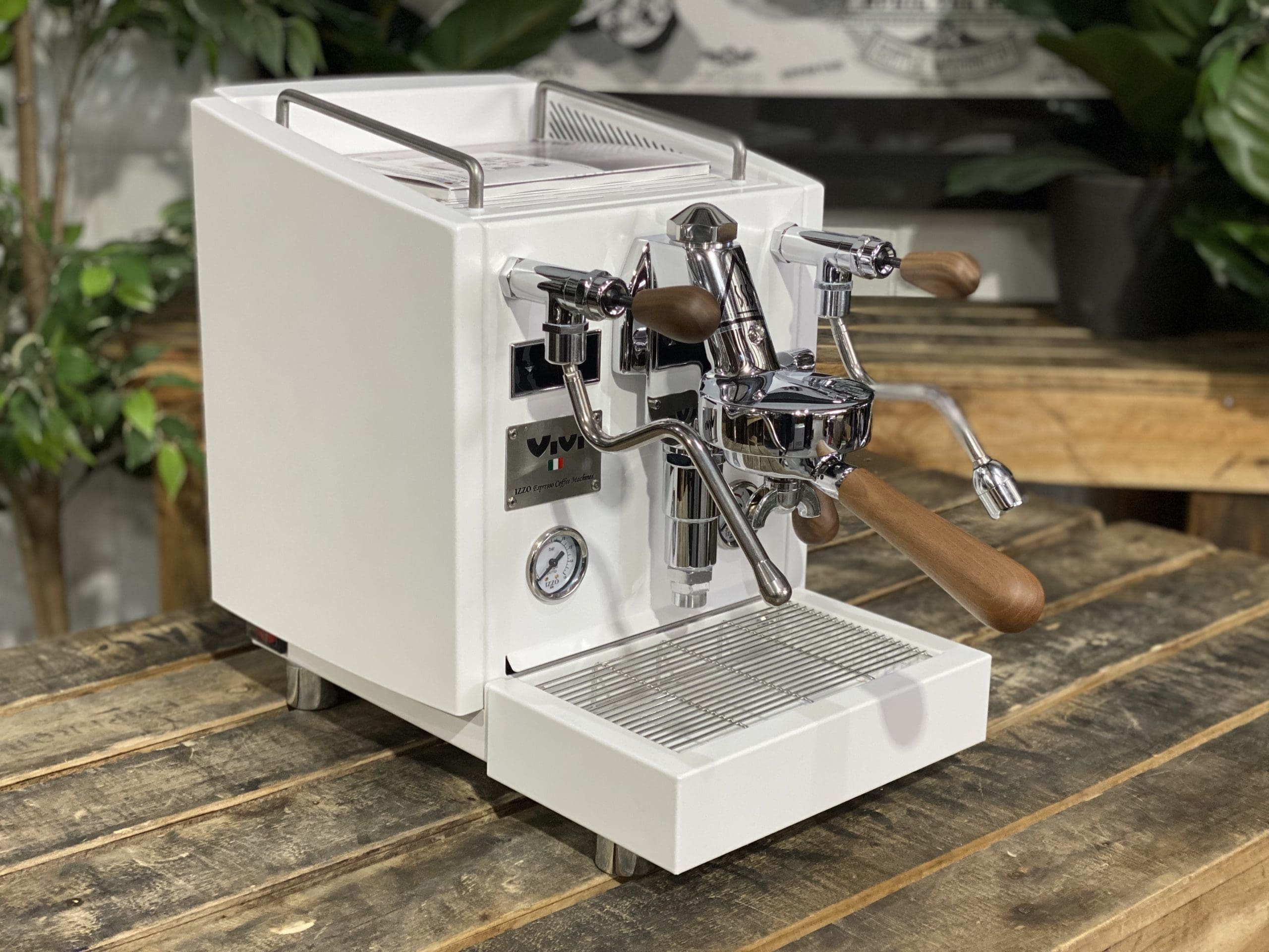Izzo Vivi Duetto Dual Boiler White - 1 Group Commercial Espresso Machine - Timber