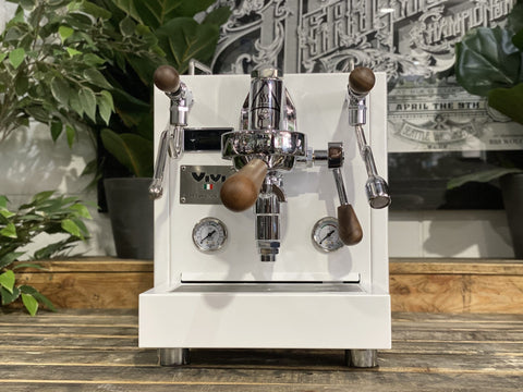 Izzo Vivi Duetto Dual Boiler White - 1 Group Commercial Espresso Machine - Timber