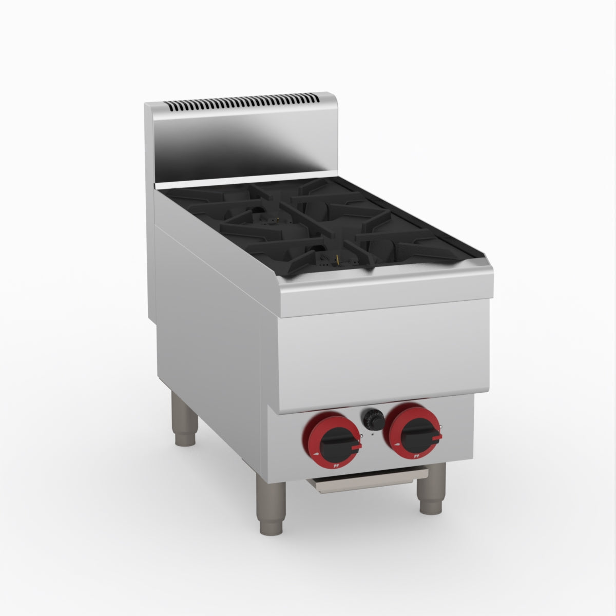 GasMax Benchtop Lpg 2 Burner Cooktop W/ Splashback JUS-TR-2BLPG