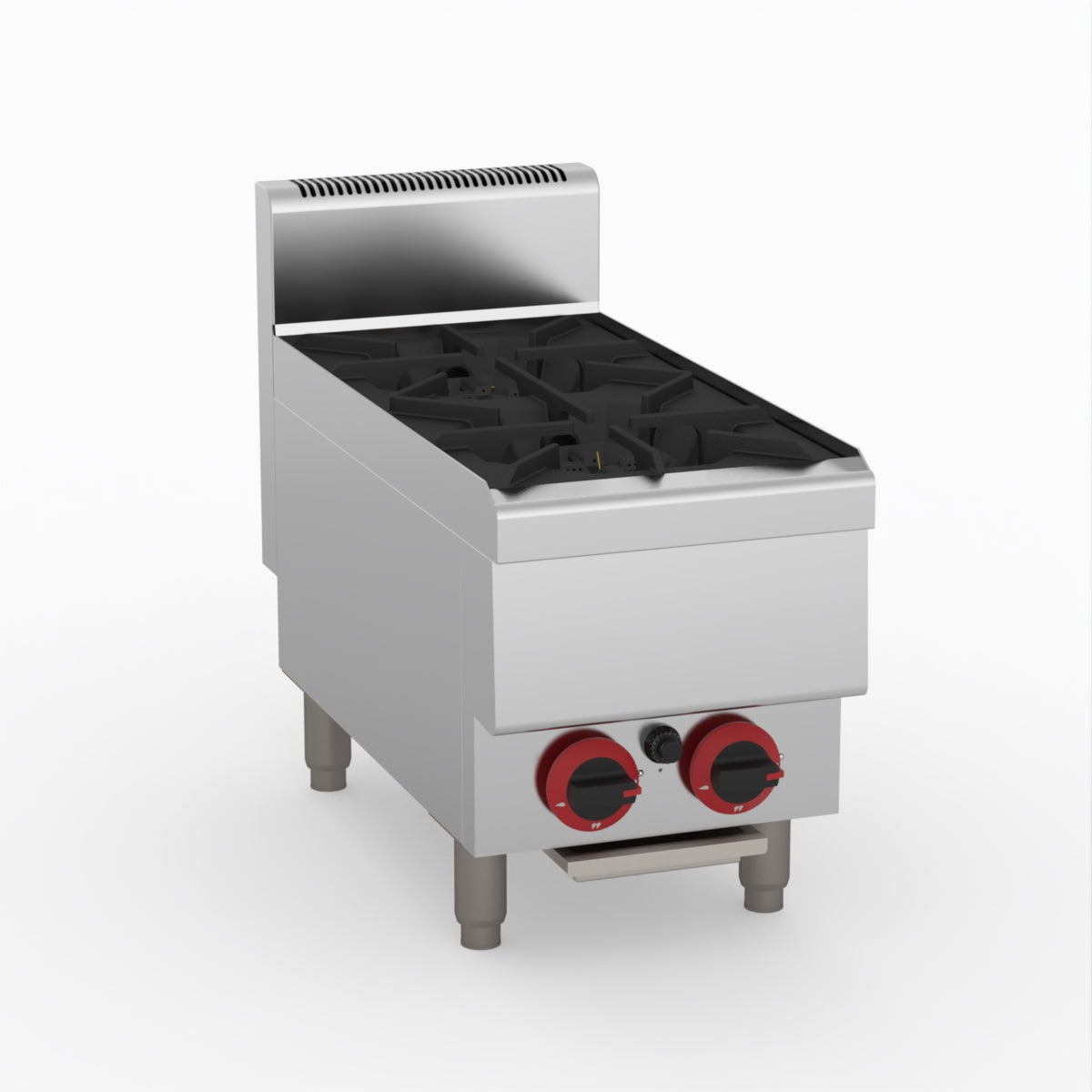 GasMax Benchtop Natural Gas 2 Burner Cooktop W/ Splashback JUS-TR-2B