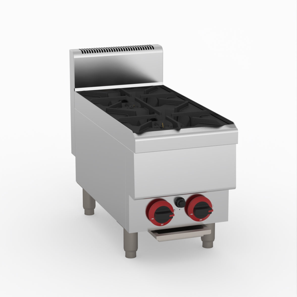 GasMax Benchtop Natural Gas 2 Burner Cooktop W/ Splashback JUS-TR-2B