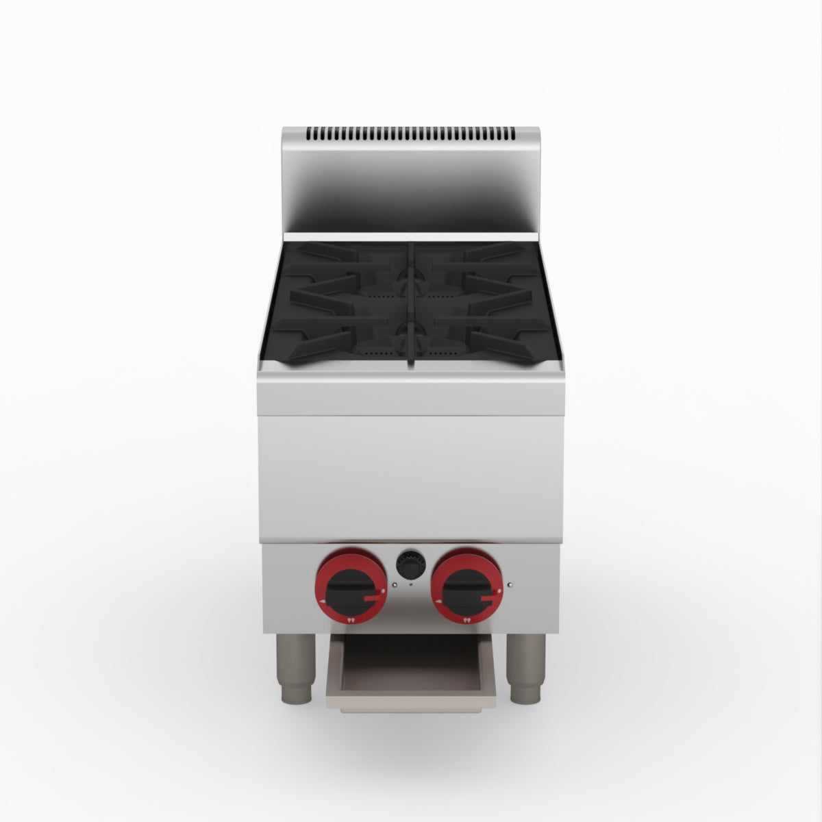 GasMax Benchtop Lpg 2 Burner Cooktop W/ Splashback JUS-TR-2BLPG