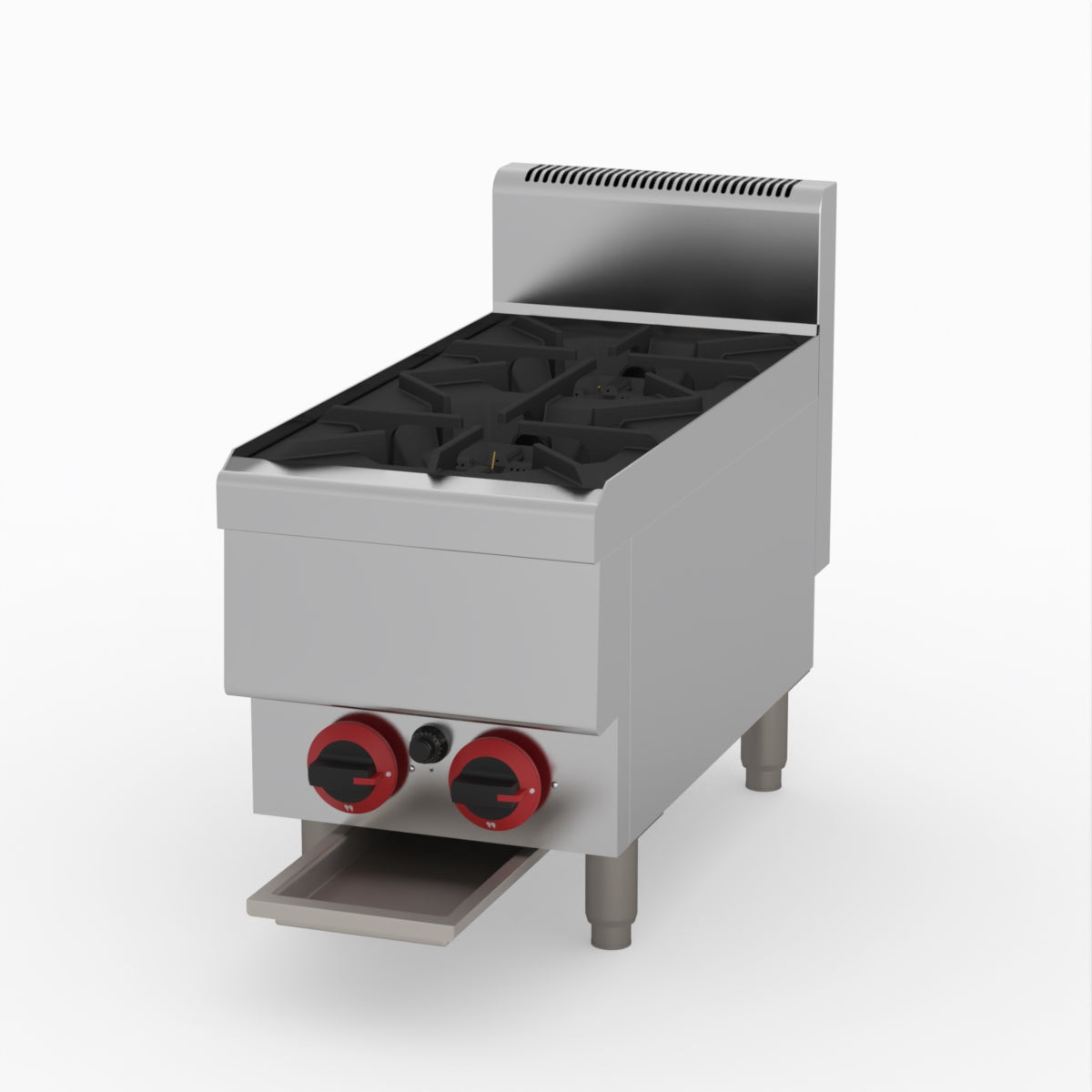 GasMax Benchtop Lpg 2 Burner Cooktop W/ Splashback JUS-TR-2BLPG