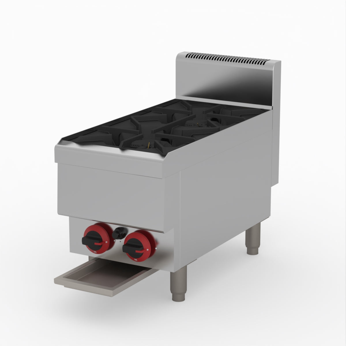 GasMax Benchtop Lpg 2 Burner Cooktop W/ Splashback JUS-TR-2BLPG