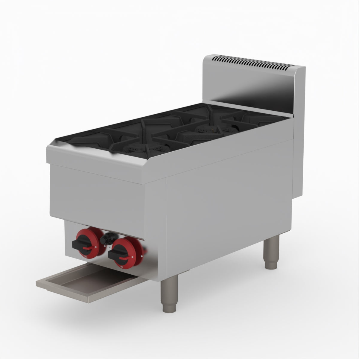 GasMax Benchtop Natural Gas 2 Burner Cooktop W/ Splashback JUS-TR-2B