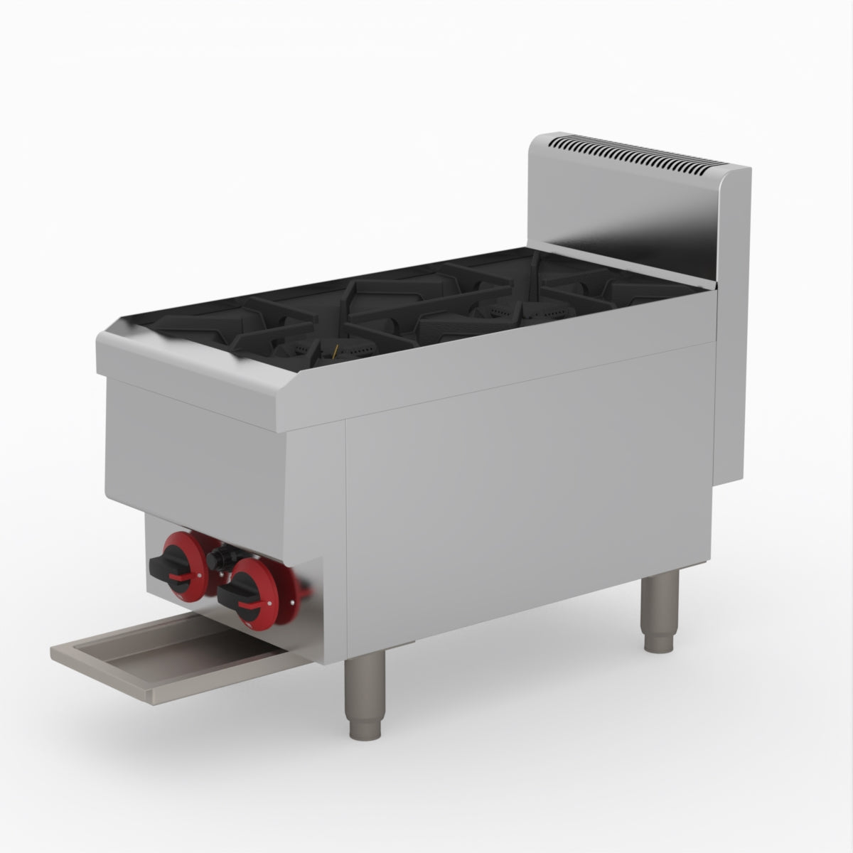 GasMax Benchtop Natural Gas 2 Burner Cooktop W/ Splashback JUS-TR-2B