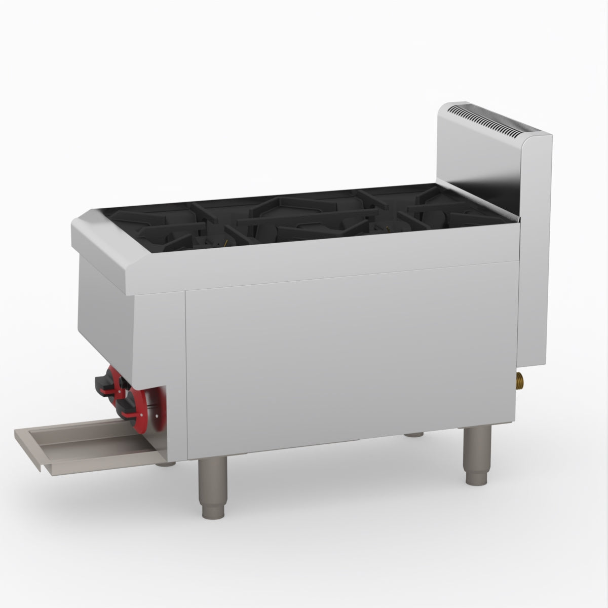 GasMax Benchtop Natural Gas 2 Burner Cooktop W/ Splashback JUS-TR-2B