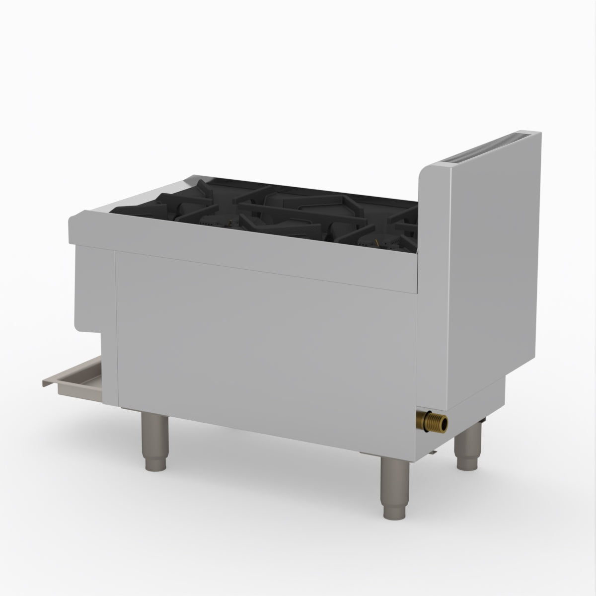 GasMax Benchtop Natural Gas 2 Burner Cooktop W/ Splashback JUS-TR-2B