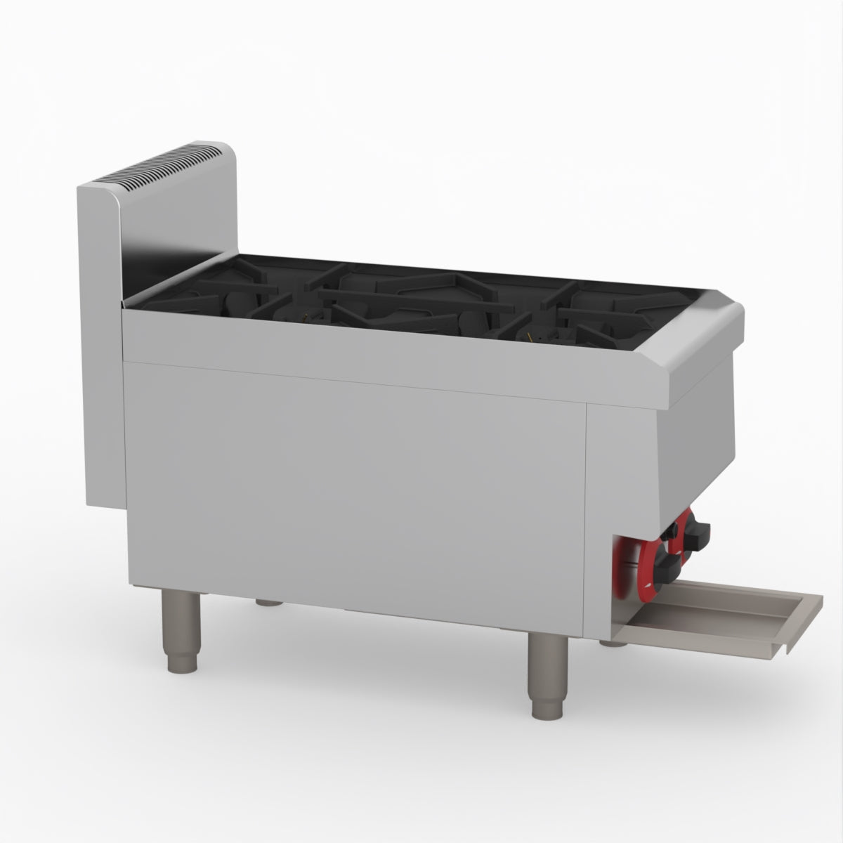 GasMax Benchtop Natural Gas 2 Burner Cooktop W/ Splashback JUS-TR-2B