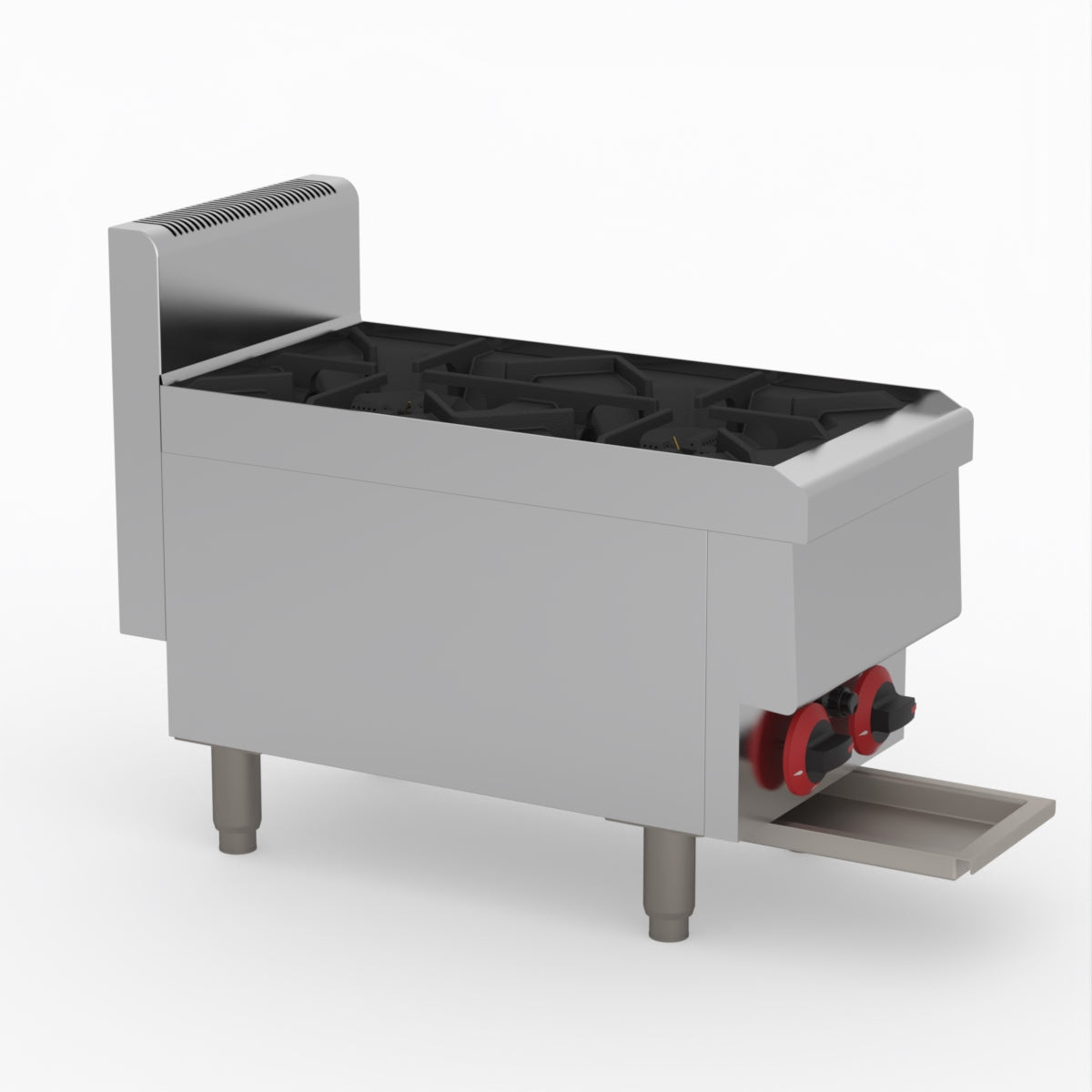 GasMax Benchtop Natural Gas 2 Burner Cooktop W/ Splashback JUS-TR-2B