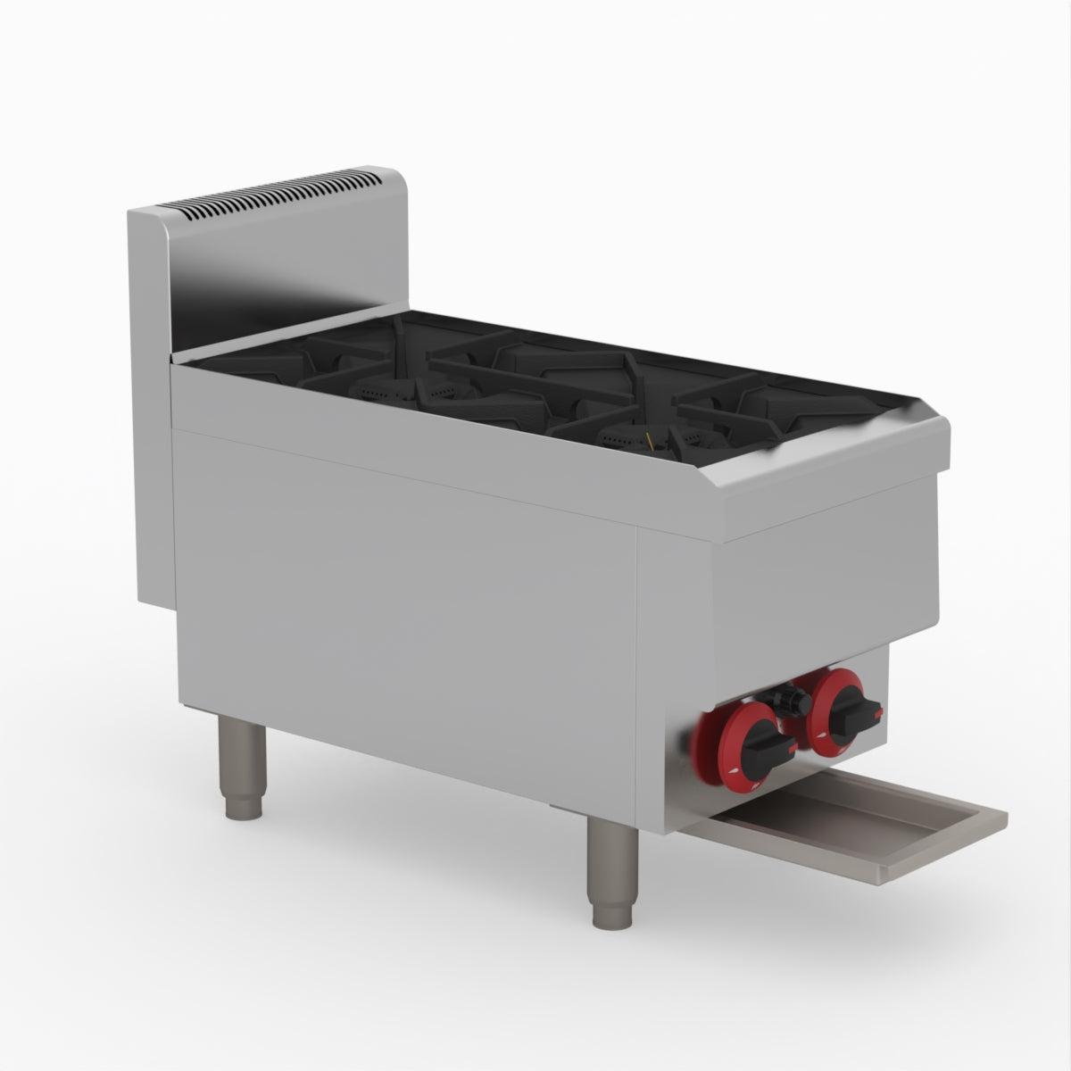 GasMax Benchtop Lpg 2 Burner Cooktop W/ Splashback JUS-TR-2BLPG