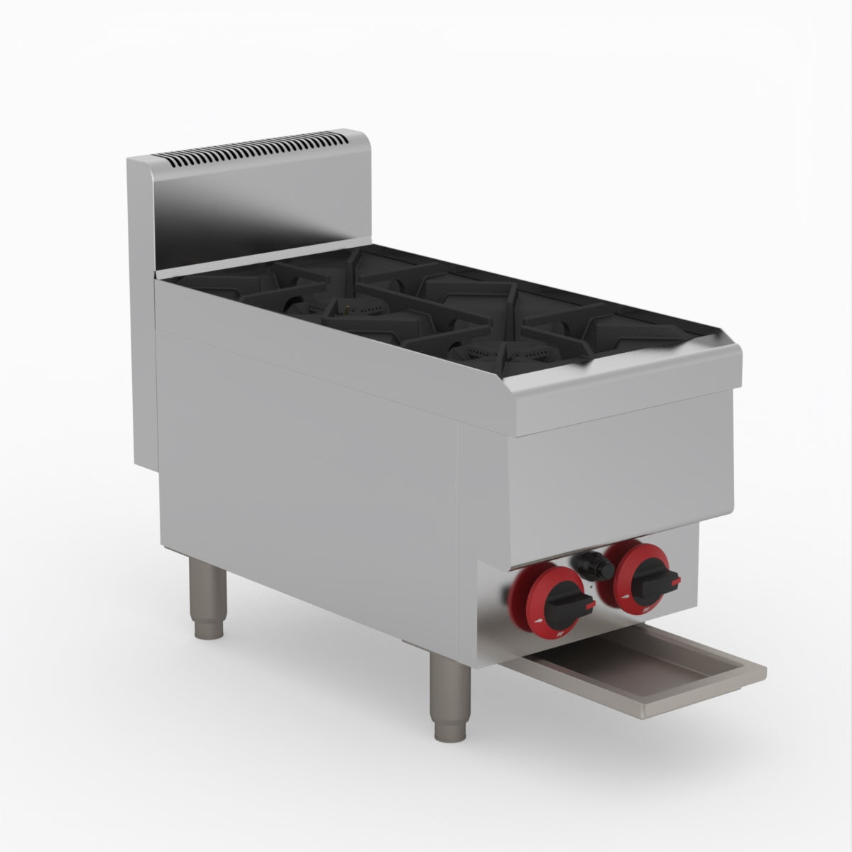 GasMax Benchtop Natural Gas 2 Burner Cooktop W/ Splashback JUS-TR-2B