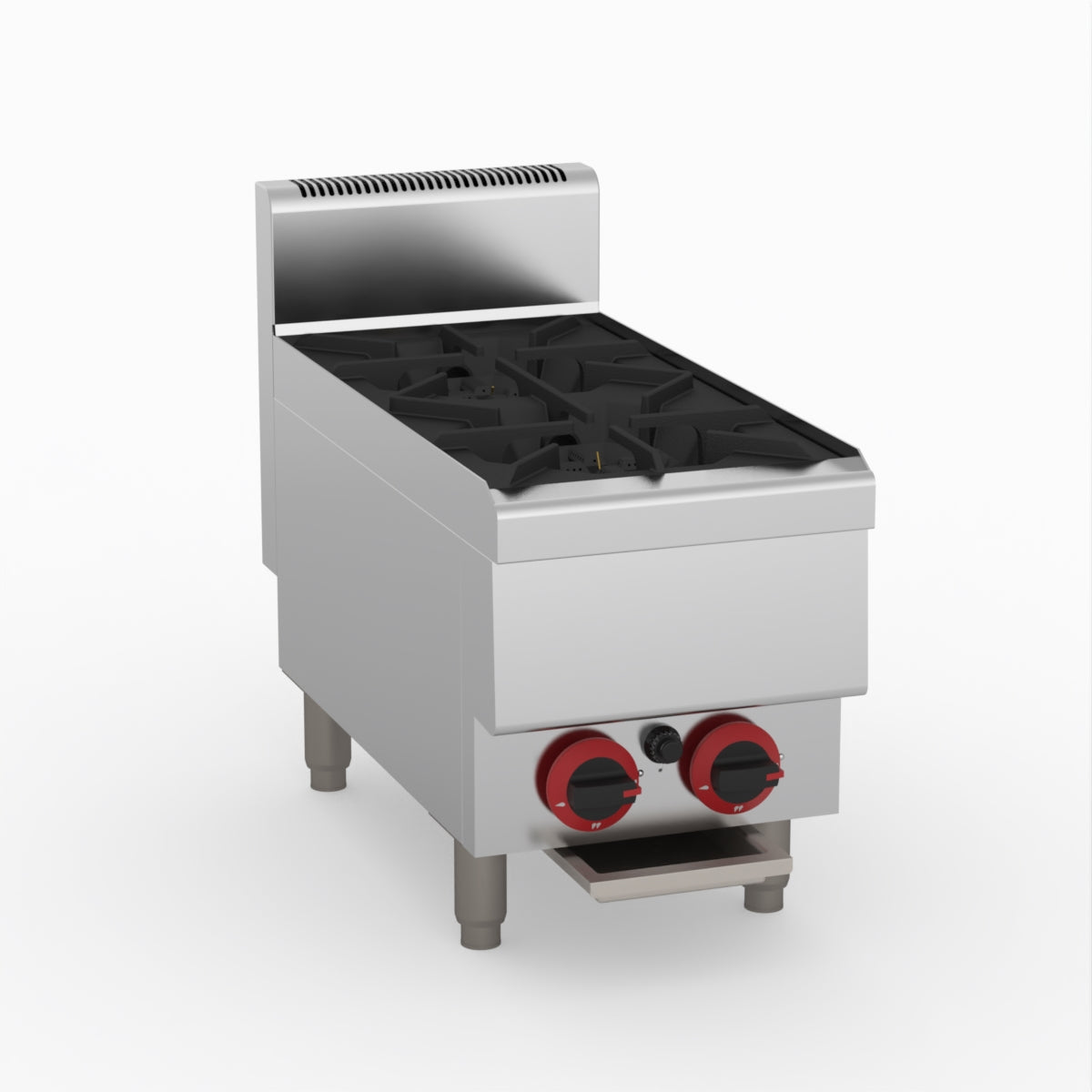 GasMax Benchtop Natural Gas 2 Burner Cooktop W/ Splashback JUS-TR-2B