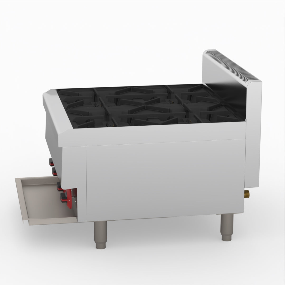 GasMax Benchtop Natural Gas 4 Burner Cooktop W/ Splashback JUS-TR-4B