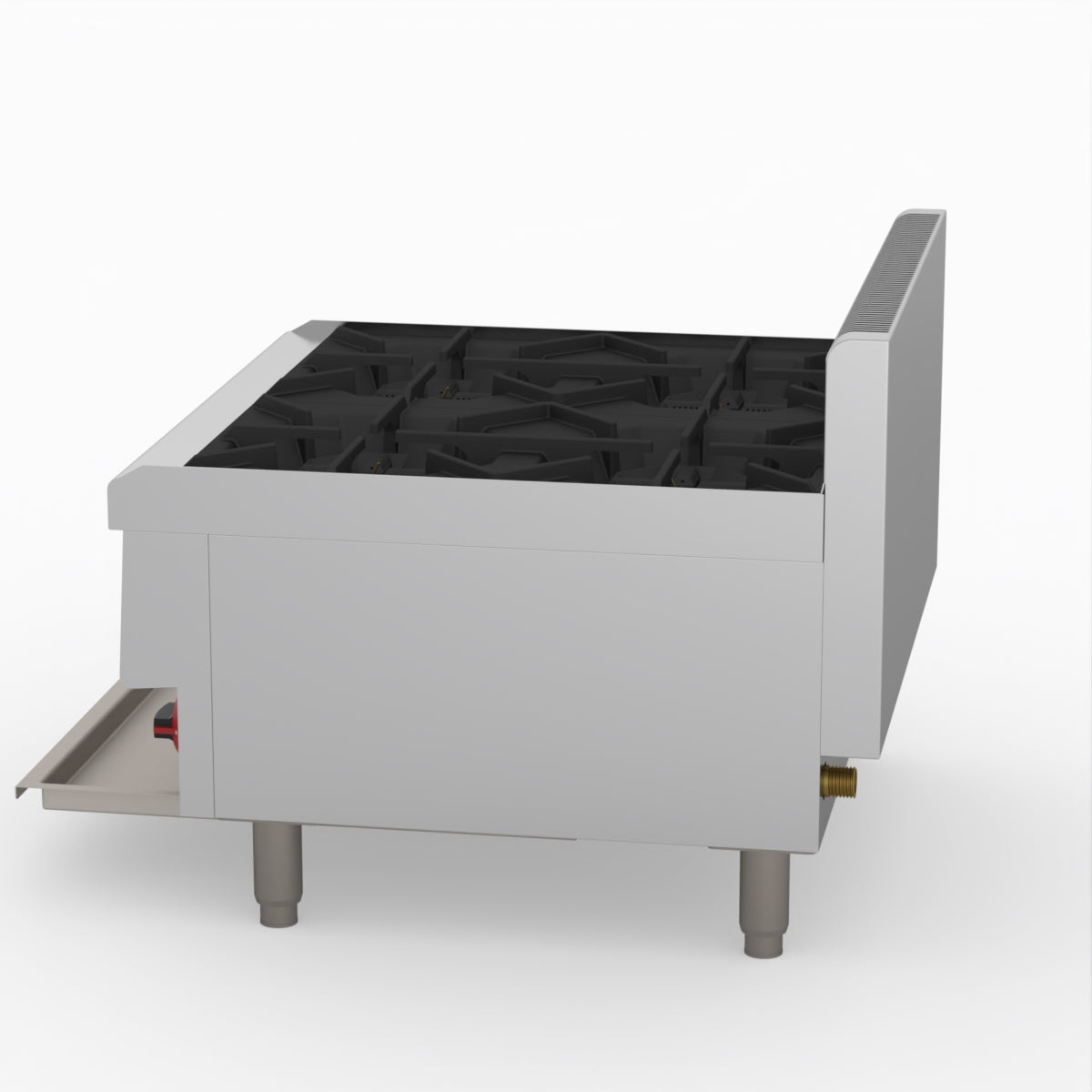 GasMax Benchtop Natural Gas 4 Burner Cooktop W/ Splashback JUS-TR-4B