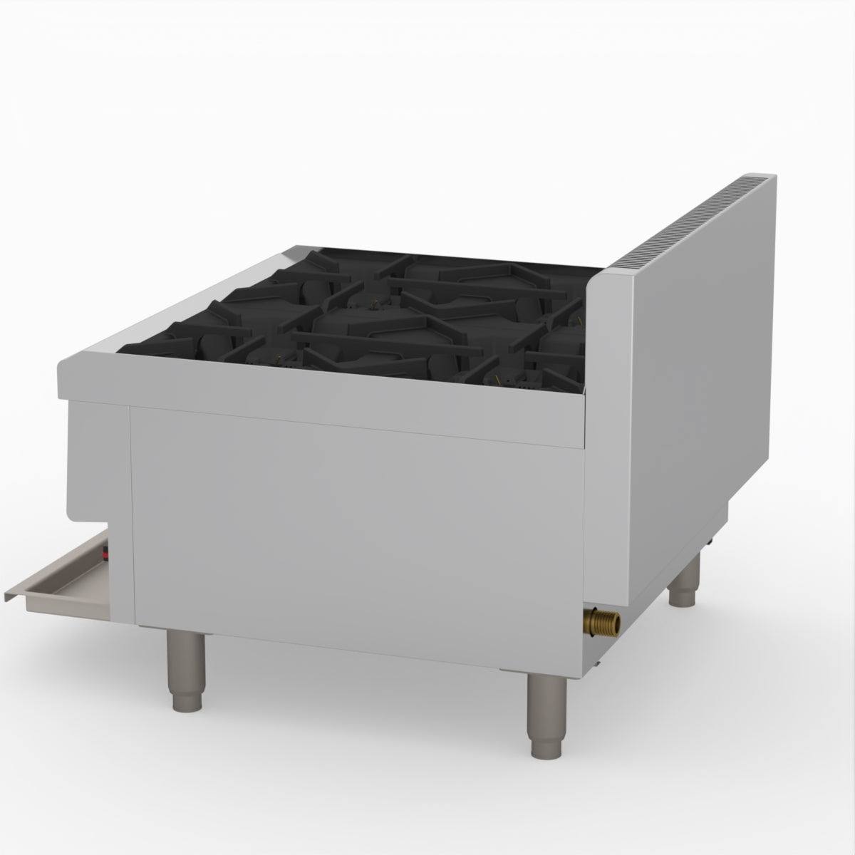 GasMax Benchtop Natural Gas 4 Burner Cooktop W/ Splashback JUS-TR-4B