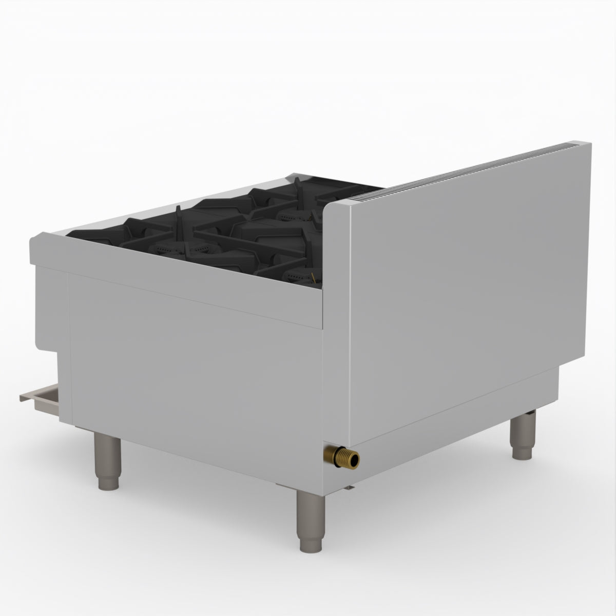 GasMax Benchtop Lpg 4 Burner Cooktop W/ Splashback JUS-TR-4BLPG